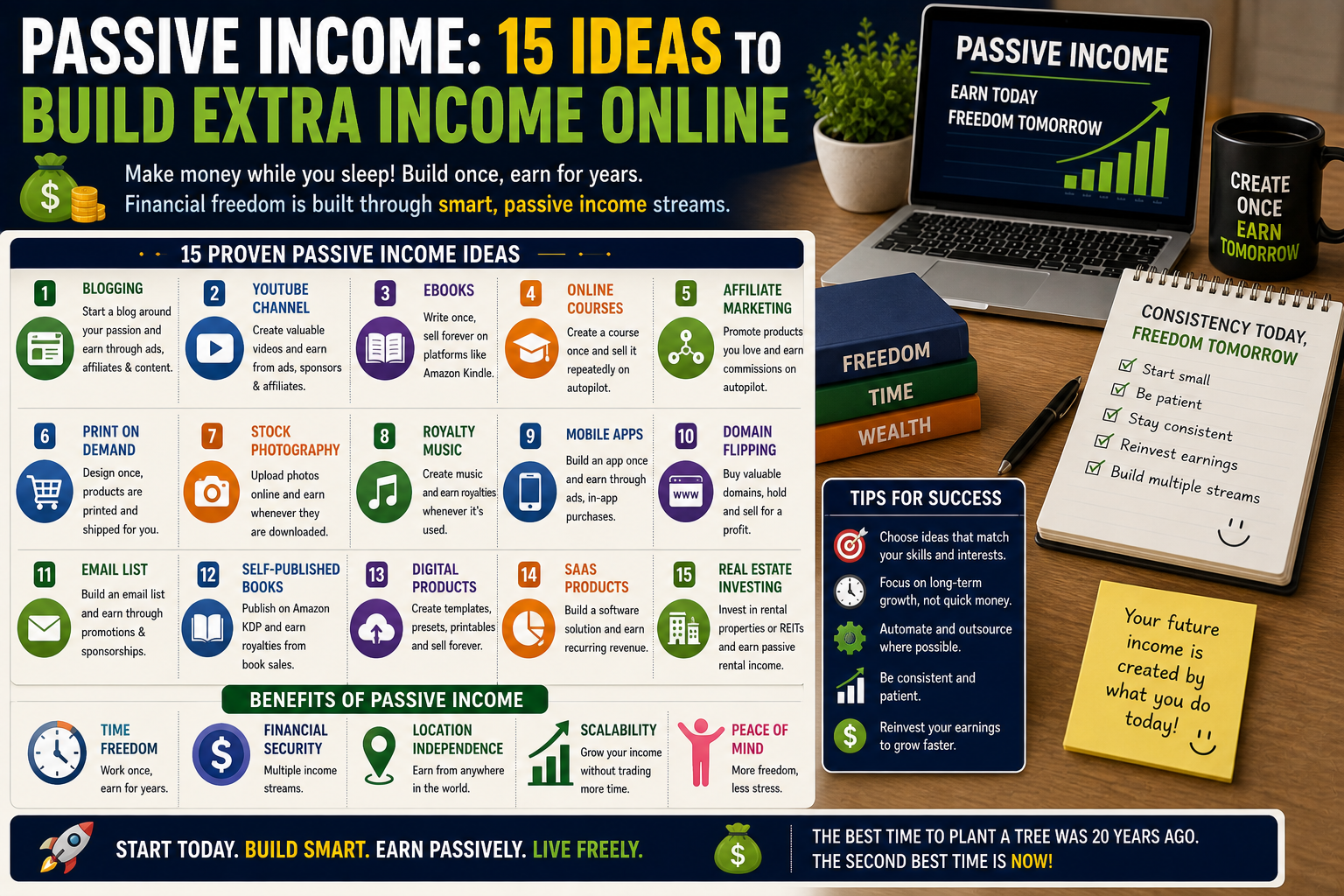 Passive Income: 15 Ideas to Build Extra Income Online